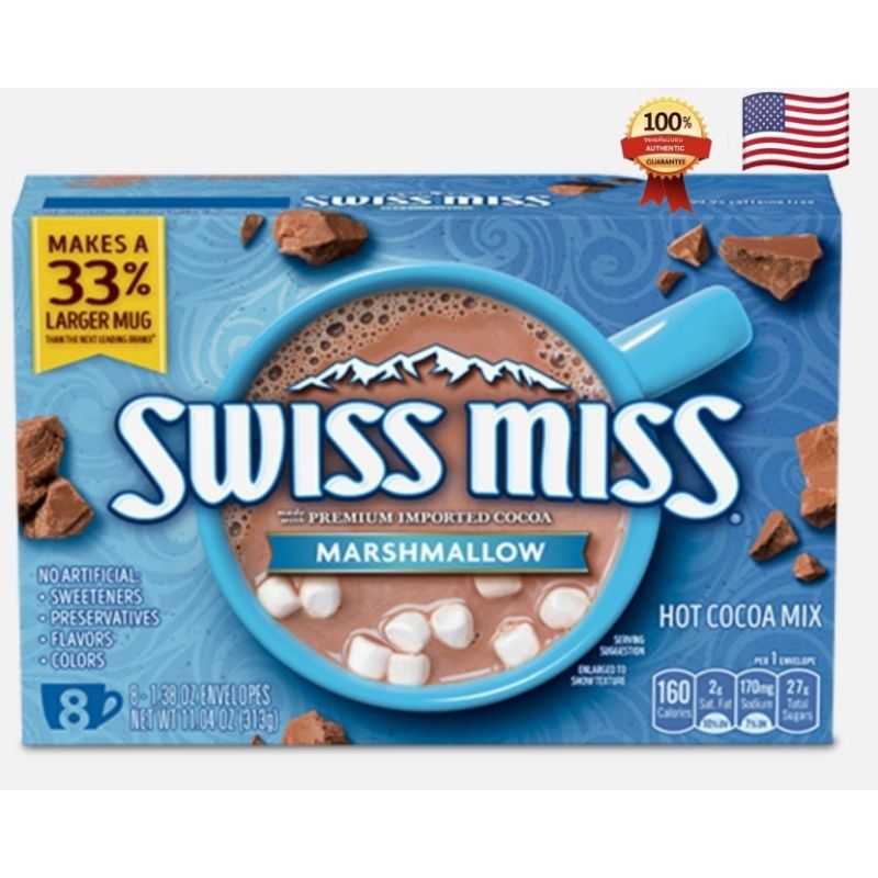 Swissmiss Marshmallow Premium Hot Chocolate ขนาด 8 ถ้วยในกล่อง