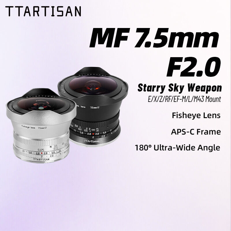 TTArtisan | APS-C Fisheye f2 Ultra-Wide Prime Manual Lens 7.5mm ราคา 4,120 บาท*ส่งฟรี