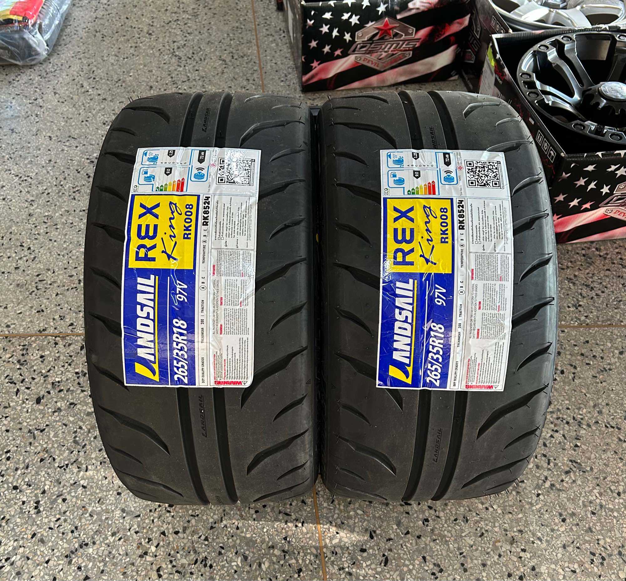 265/35R18 LANDSAIL RK008 ยางใหม่กริ๊ปปี2024🇹🇭ราคาโปร2เส้น✅ แถมจุ๊บลมยางแท้👍 มีรับประกันโครงสร้างนาน2ปี50,000กิโล ราคา 5,200 บาท*ส่งฟรี