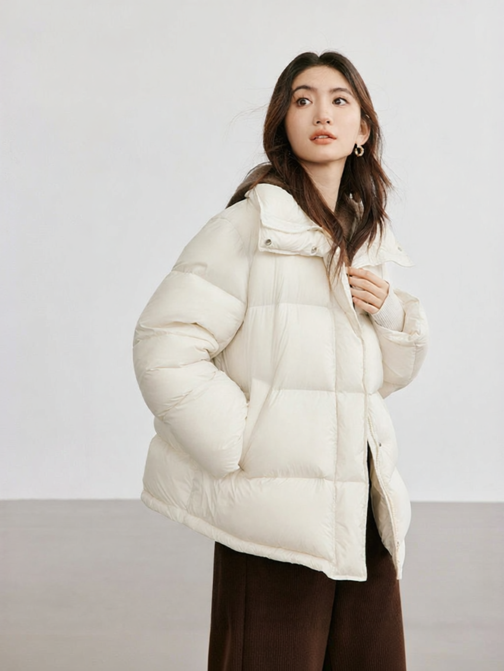 HOPESHOW | Casual Slim Fitting Women's Down Jacket ราคา 6,416 บาท*ส่งฟรี