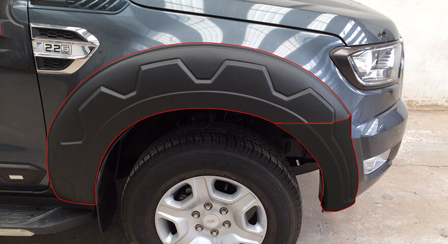 คิ้วล้อ9นิ้ว แรนเจอร์ ดำด้าน ราคา 4,500 บาท*ส่งฟรี