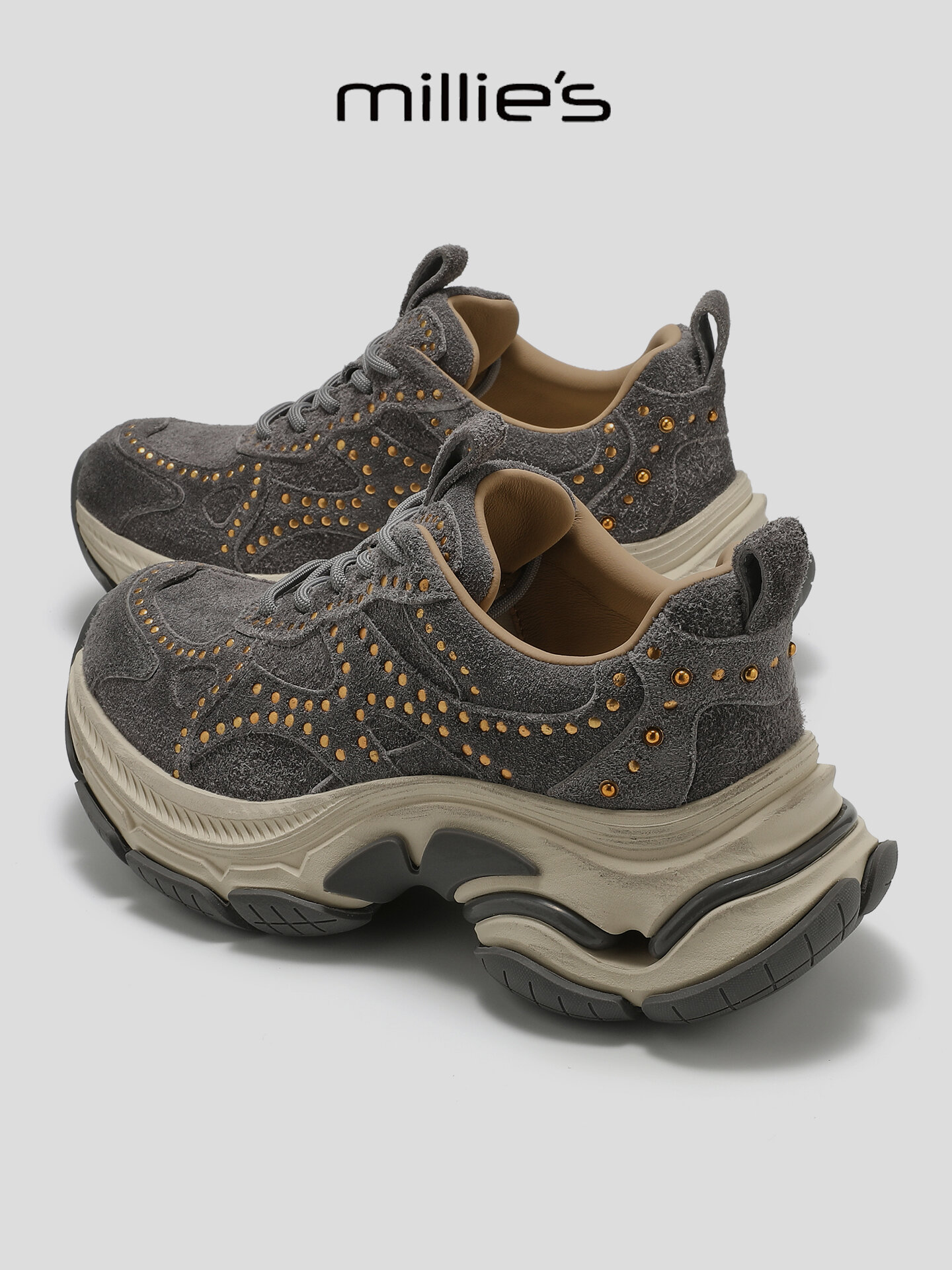 MILLIE'S | New Vintage Platform Chunky Sneakers for Short Women ราคา 10,656 บาท*ส่งฟรี