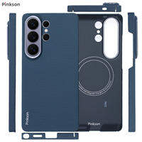 pinkson | เคส Samsung S26 Ultra แบบเต็มรูปแบบ วัสดุ Kevlar Aramid ลายคาร์บอนไฟเบอร์ สไตล์ธุรกิจ