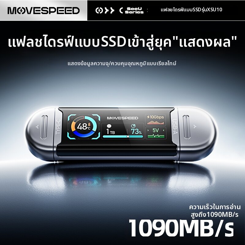MOVESPEED | Smart Screen Type-C Dual Interface High Speed Solid State USB Flash Drive ราคา 4,379 บาท*ส่งฟรี