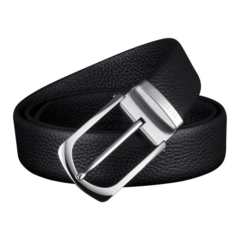 ELLE HOMME | Men's Leather Belt with Stainless Steel Buckle ราคา 2,579 บาท*ส่งฟรี