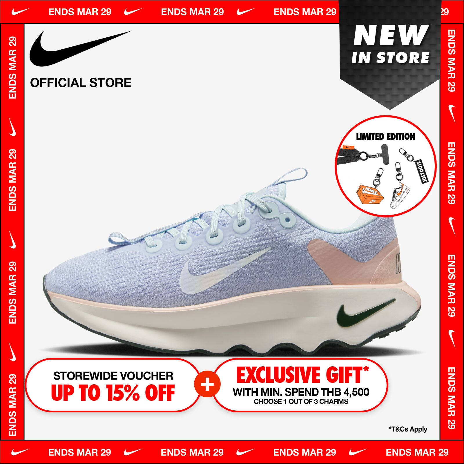 Nike Women's Motiva Premium Shoes - Glacier Blue ราคา 4,700 บาท*ส่งฟรี