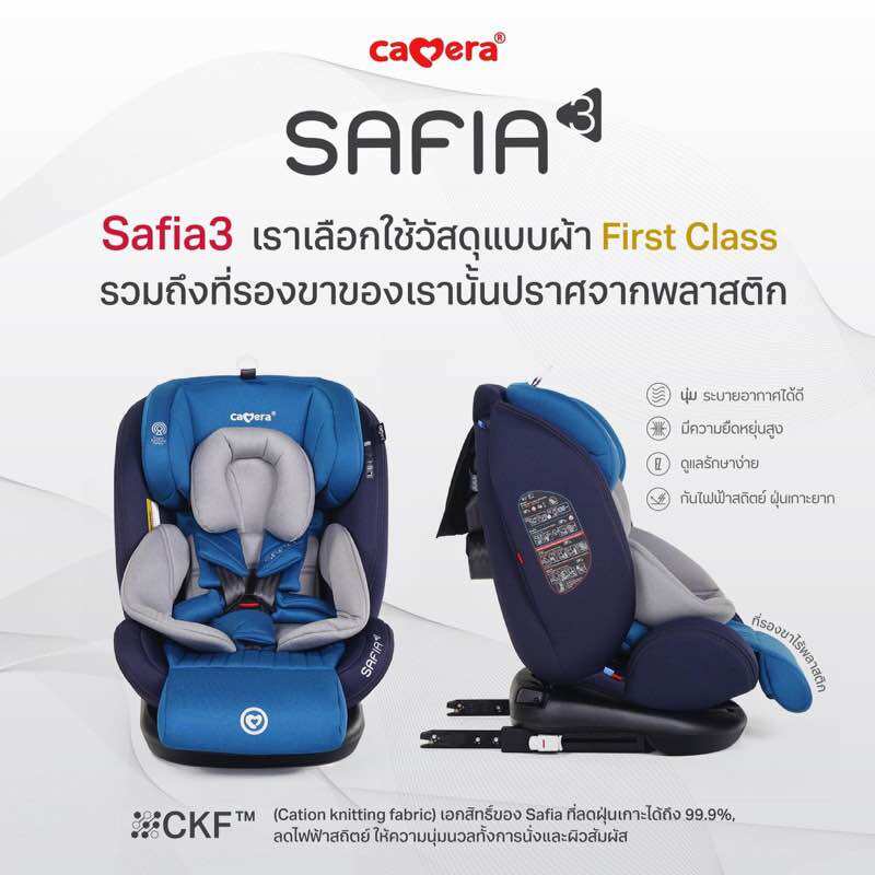 (ประกัน3ปี) Camera คาร์ซีท รุ่น Safia 3 มี Isofix สำหรับเด็กแรกเกิด - 12 ปี หมุนได้ 360 องศา และรุ่นใหม่ i-safia ราคา 6,990 บาท*ส่งฟรี