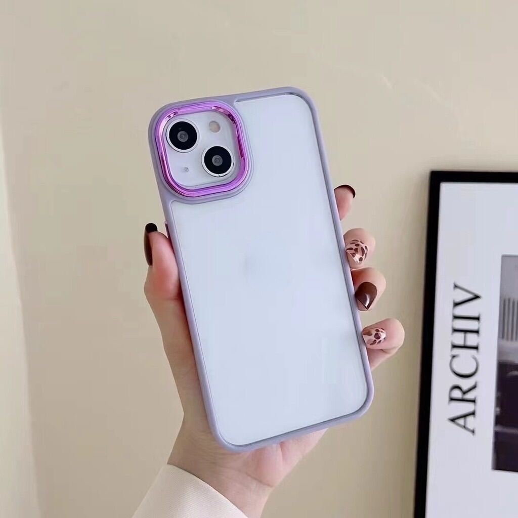 เคสขอบสีหลังใส Oppo Reno7z Reno8z Reno8 Reno7 A15 A16k A95 A74 4g A5 A92020 A5s A7 A12 F9 A53