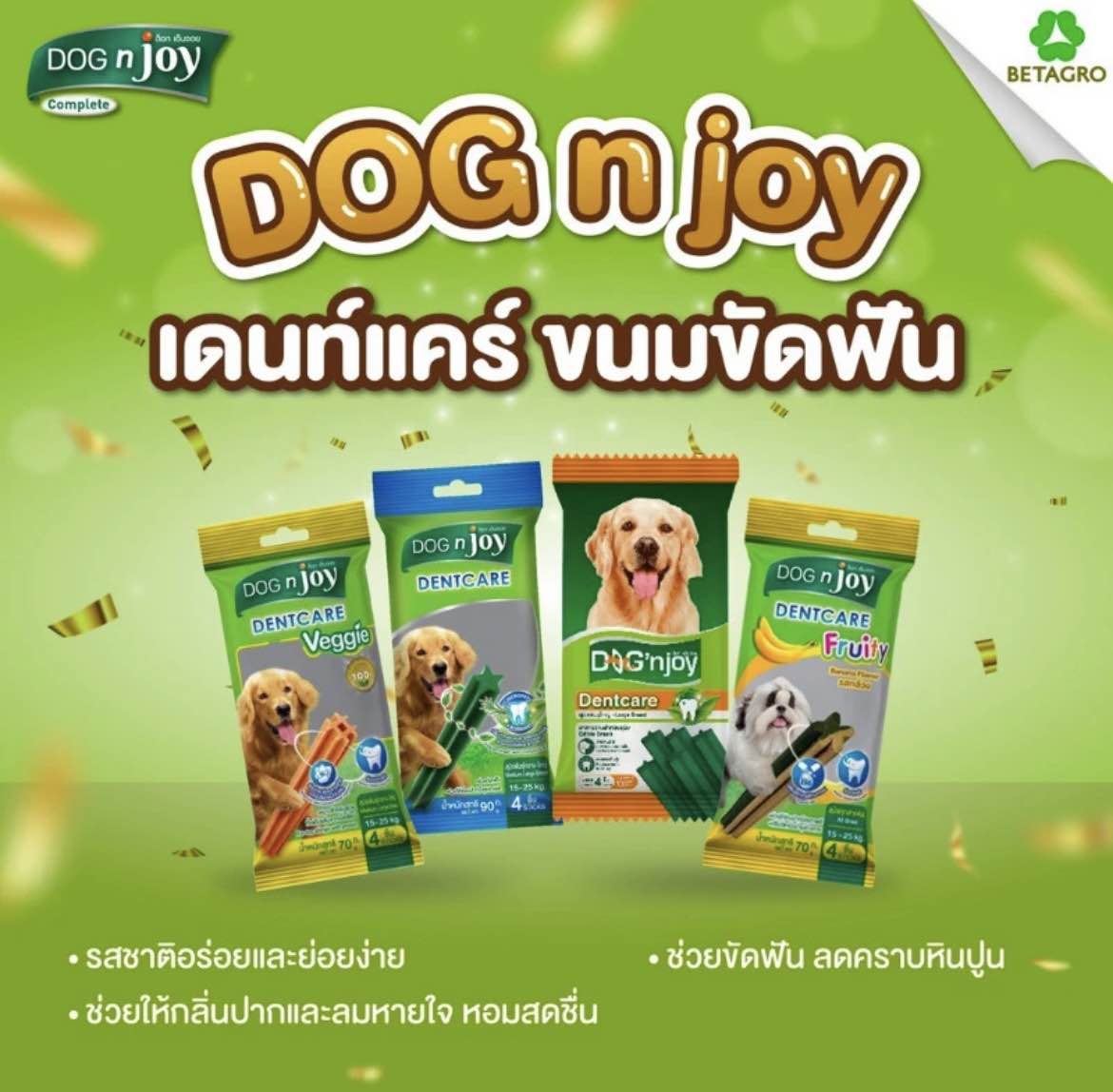 Dog N Joy Dentcare ขนมขัดฟันสุนัข ขนมสุนัข ด็อก แอน จอย เดนท์แคร์ Fruity  Veggie Chlorophyll | Lazada.co.th