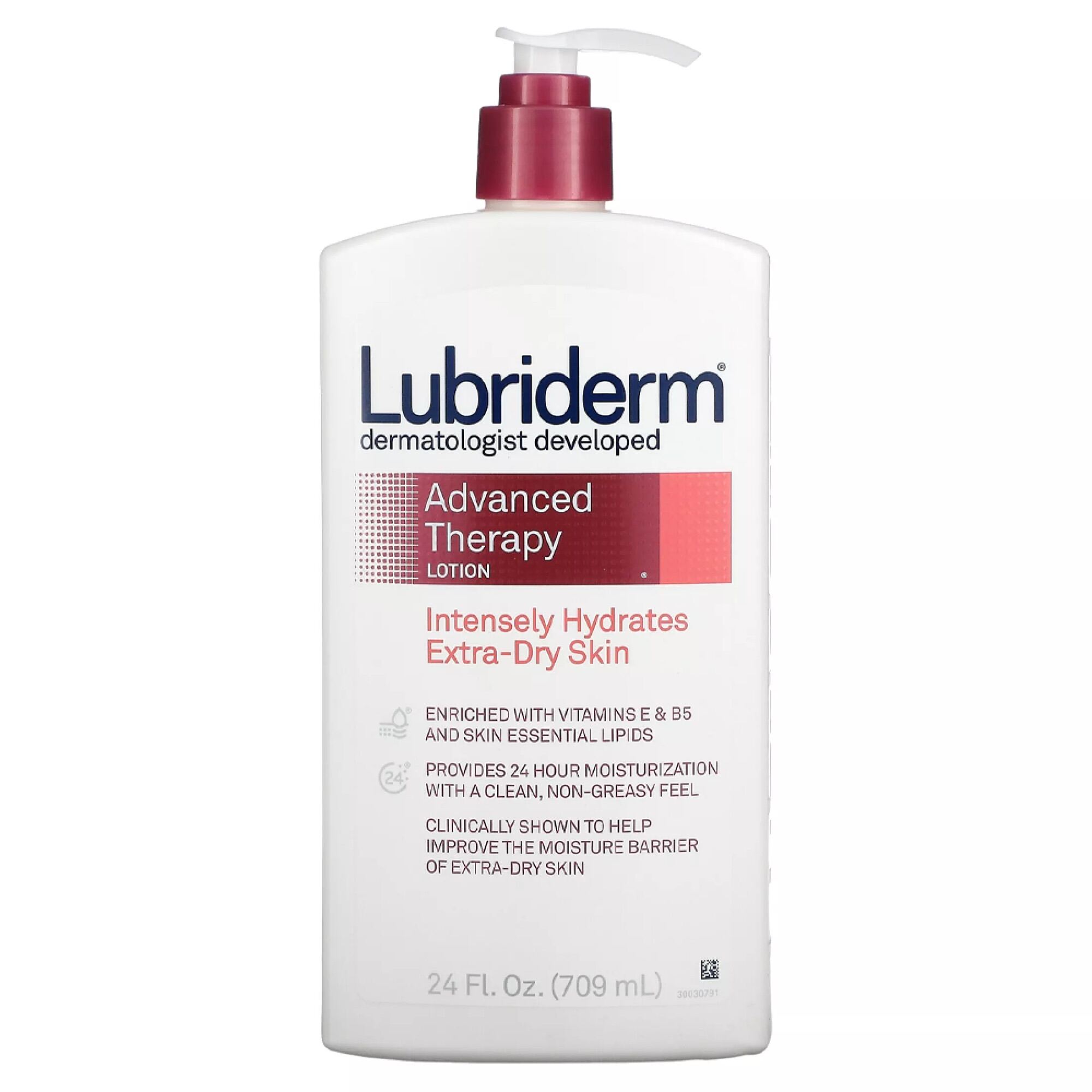 Lubriderm Advanced Therapy Lotion Deeply Hydrates Extra Dry Skin 709 Ml โลชั่นสำหรับผิวแห้งมาก