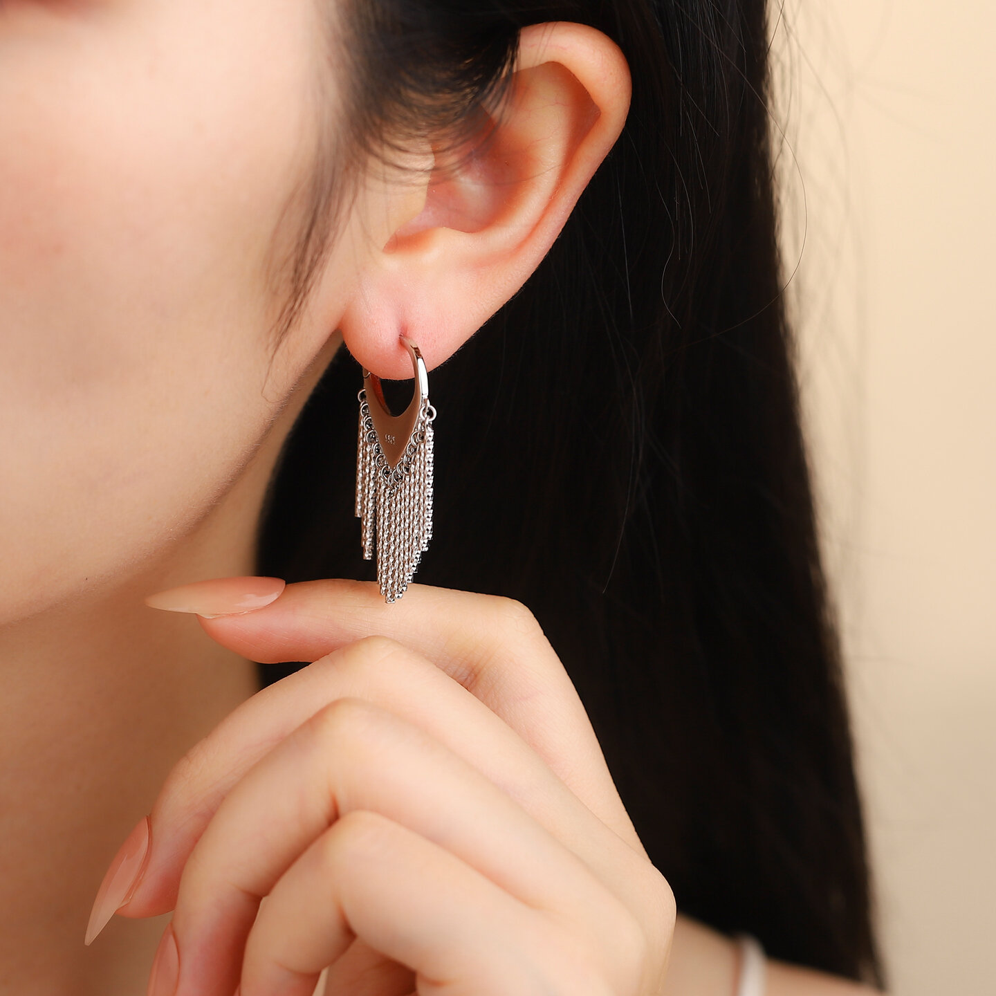 [HANJIU | Vacation Style Silver Earrings with Tassel Design,HANJIU | Vacation Style Silver Earrings with Tassel Design,] ราคา 2,985 บาท*ส่งฟรี