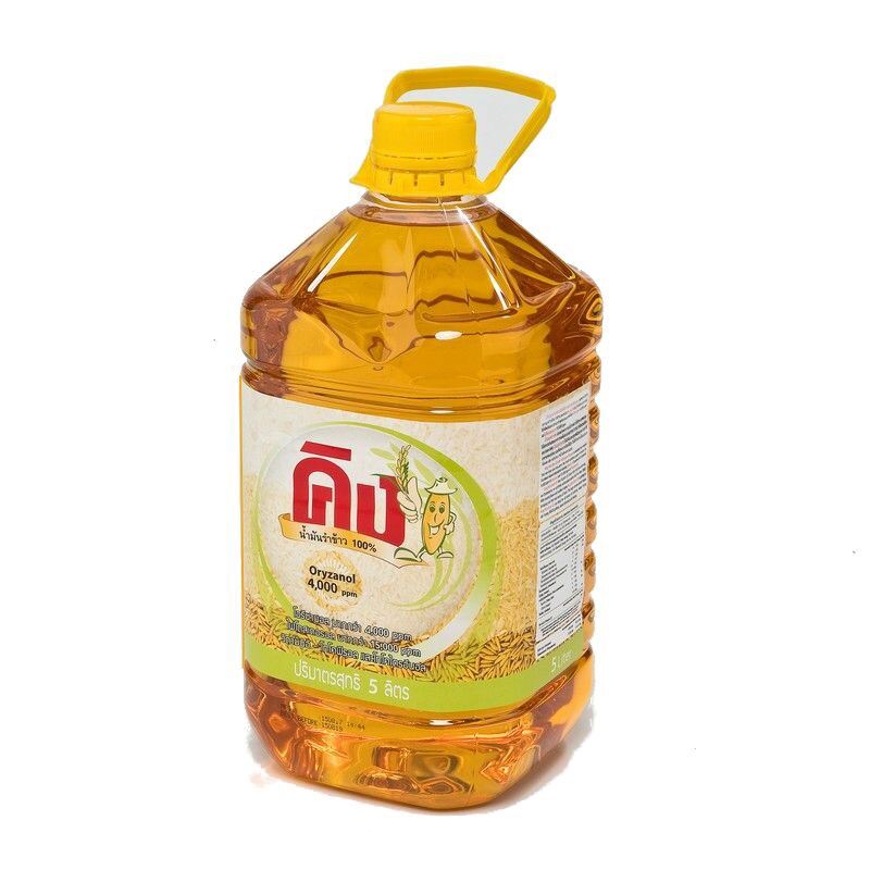 น้ำมันรำข้าว 100% ตราคิง King Oryzanol 8,000 ppm ปริมาตรสุทธิ 5 ลิตร บรรจุ 2 ขวด