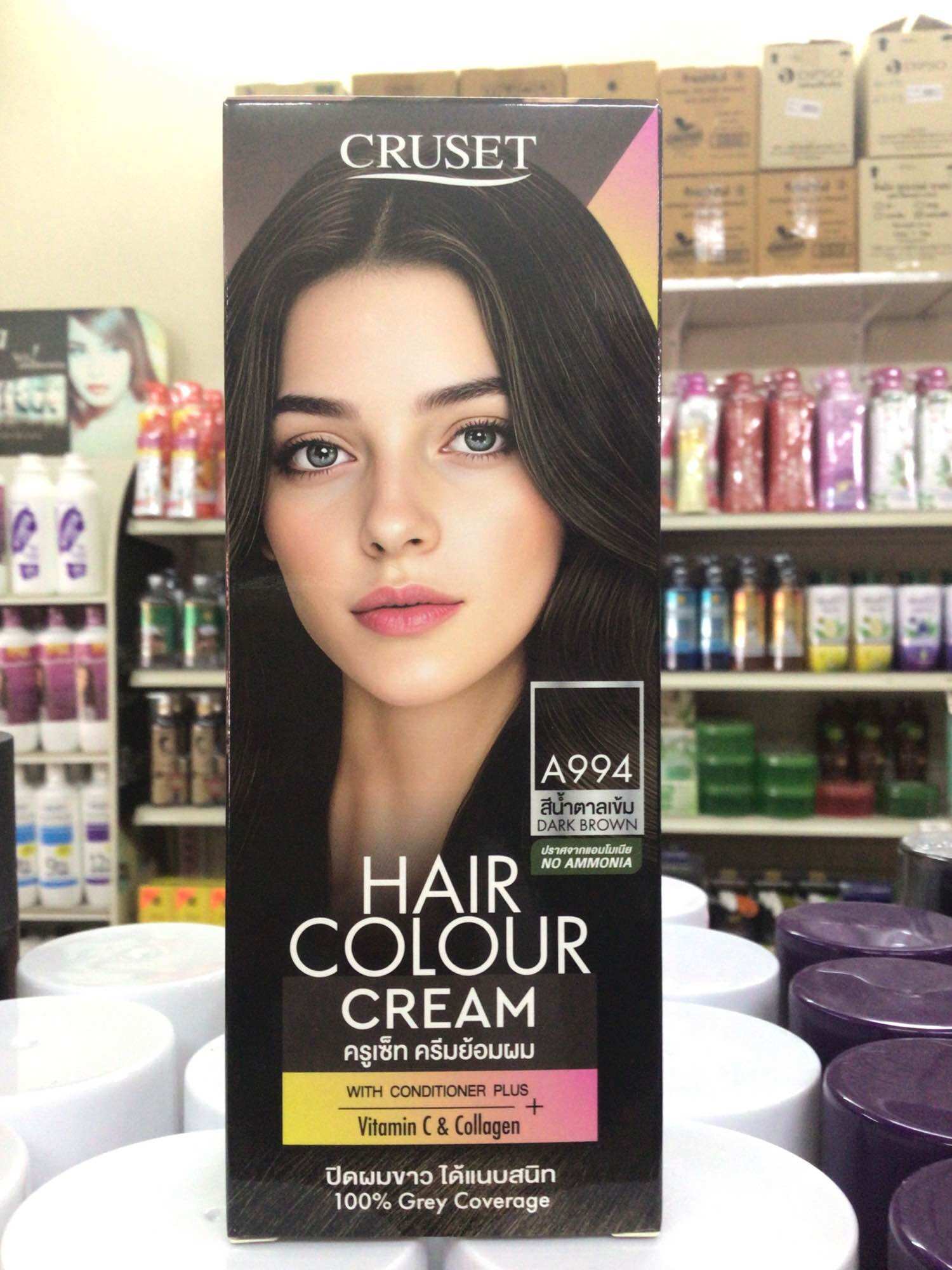 Cru Set Hair Dye Cream Model A994 (Dark Brown) 60 Ml. Cruset Hair Color Cream A994 (Dark Brown) (60 Ml.)