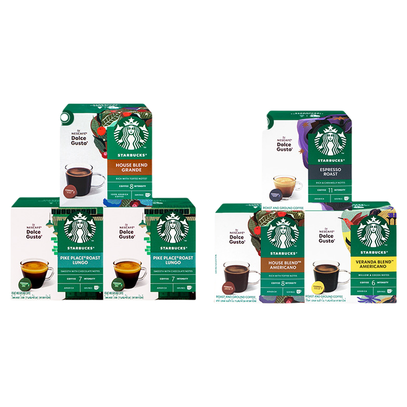 Starbucks | Multiple Flavors Available Dolce Gusto Compatible Coffee Capsules 3 Packs ราคา 1,365 บาท*ส่งฟรี