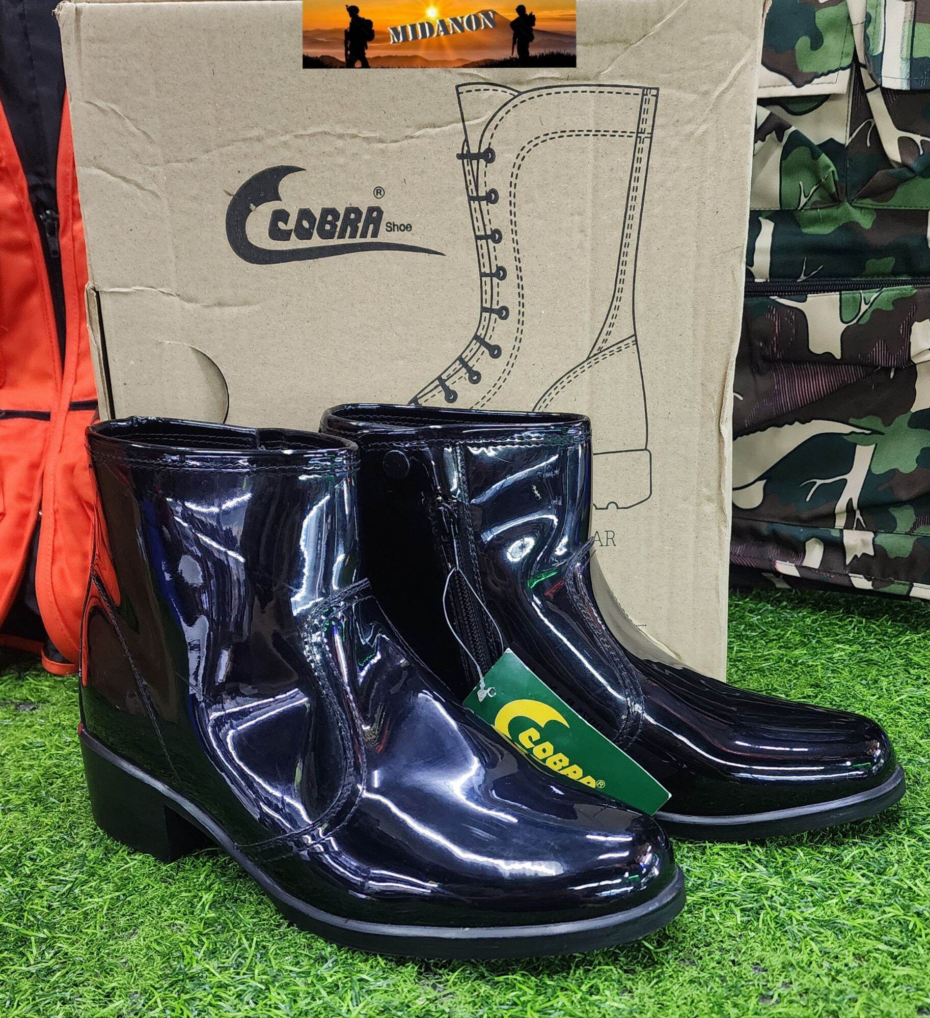 รองเท้าฮาร์ฟหนังแก้วCOBRA รองเท้าฮาร์ฟสั้น ซิปข้าง หนังแก้ว รหัส 0075 B ราคา 1,388 บาท*ส่งฟรี