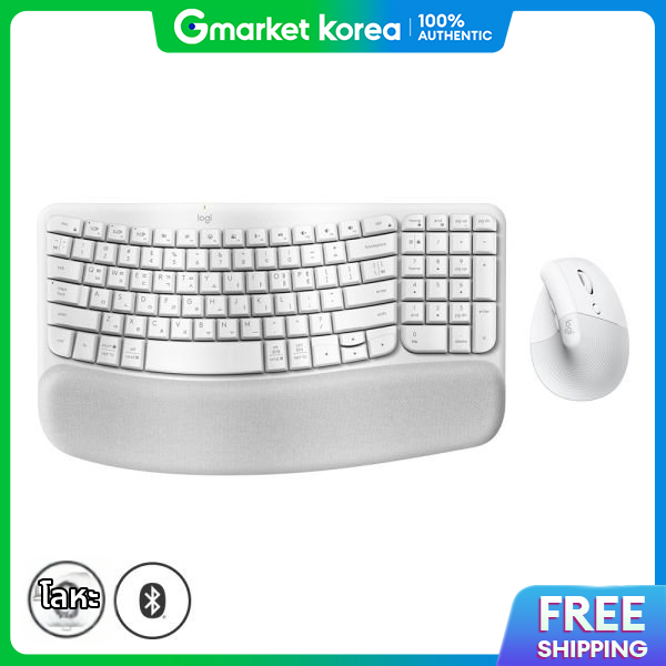 คีย์บอร์ด Custom Mechanical Keyboard Logitech ชุดเมาส์ไร้สาย Wave Keys Lift Vertical Combo (สีขาวนวล) ราคา 7,977 บาท*ส่งฟรี