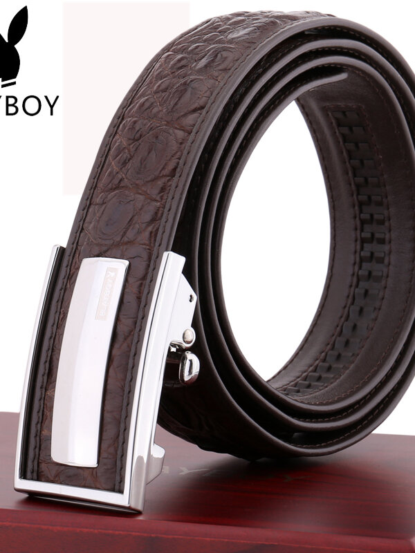 Playboy(PLAYBOY(เพลย์บอย)) | Genuine Leather Crocodile Pattern Auto Buckle Belt ราคา 9,248 บาท*ส่งฟรี