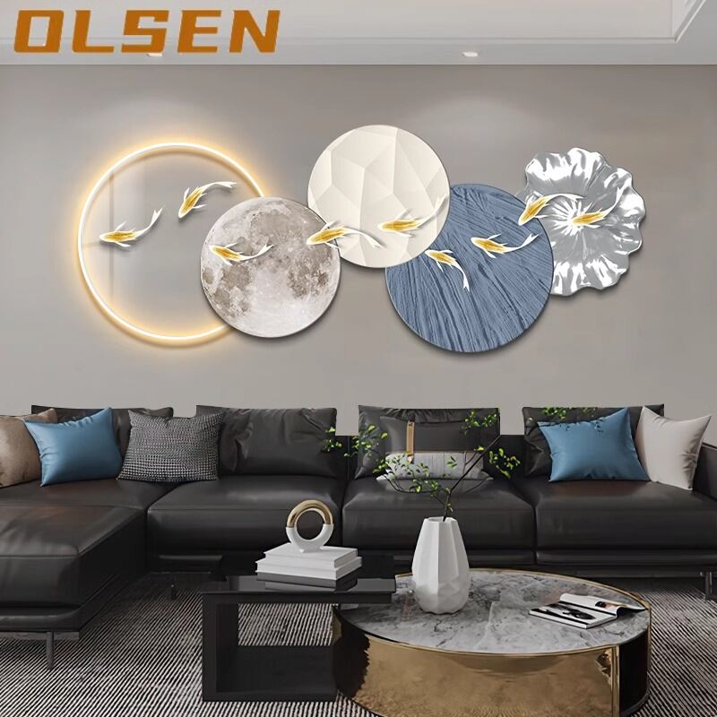 XIANGTUYIN | Luxury Nine Fish LED Wall Art for Living Room ราคา 3,497 บาท*ส่งฟรี