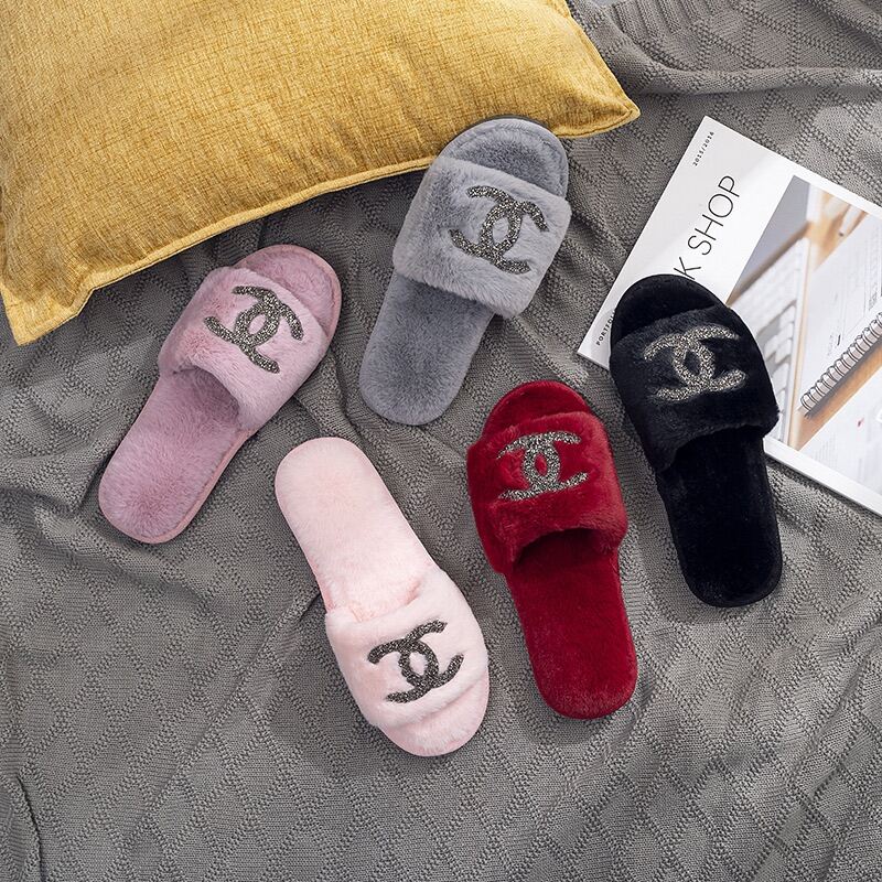 รองเท้าใส่ในบ้าน CC รองเท้าเดินในบ้าน รองเท้าslippers