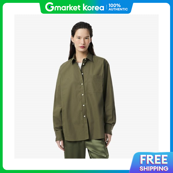 Lacoste | Shirt Dress Shirt Scarf Cf0215 55Ne9F Women's Oversized Poplin Shirt 55N ราคา 7,041 บาท*ส่งฟรี