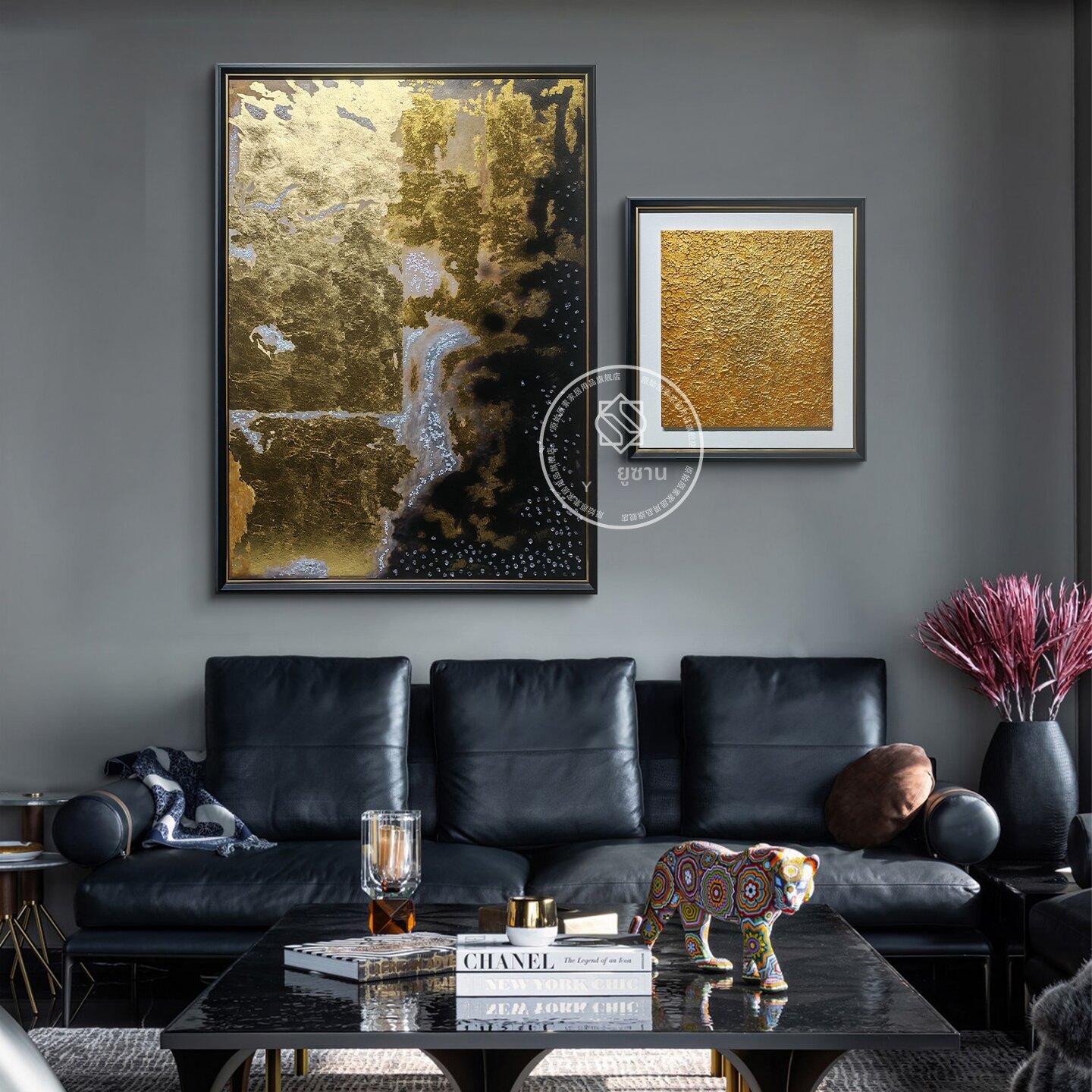 YUSAN | Luxury Foi Gold Textured Hand-Painted Decorative Painting ราคา 6,468 บาท*ส่งฟรี