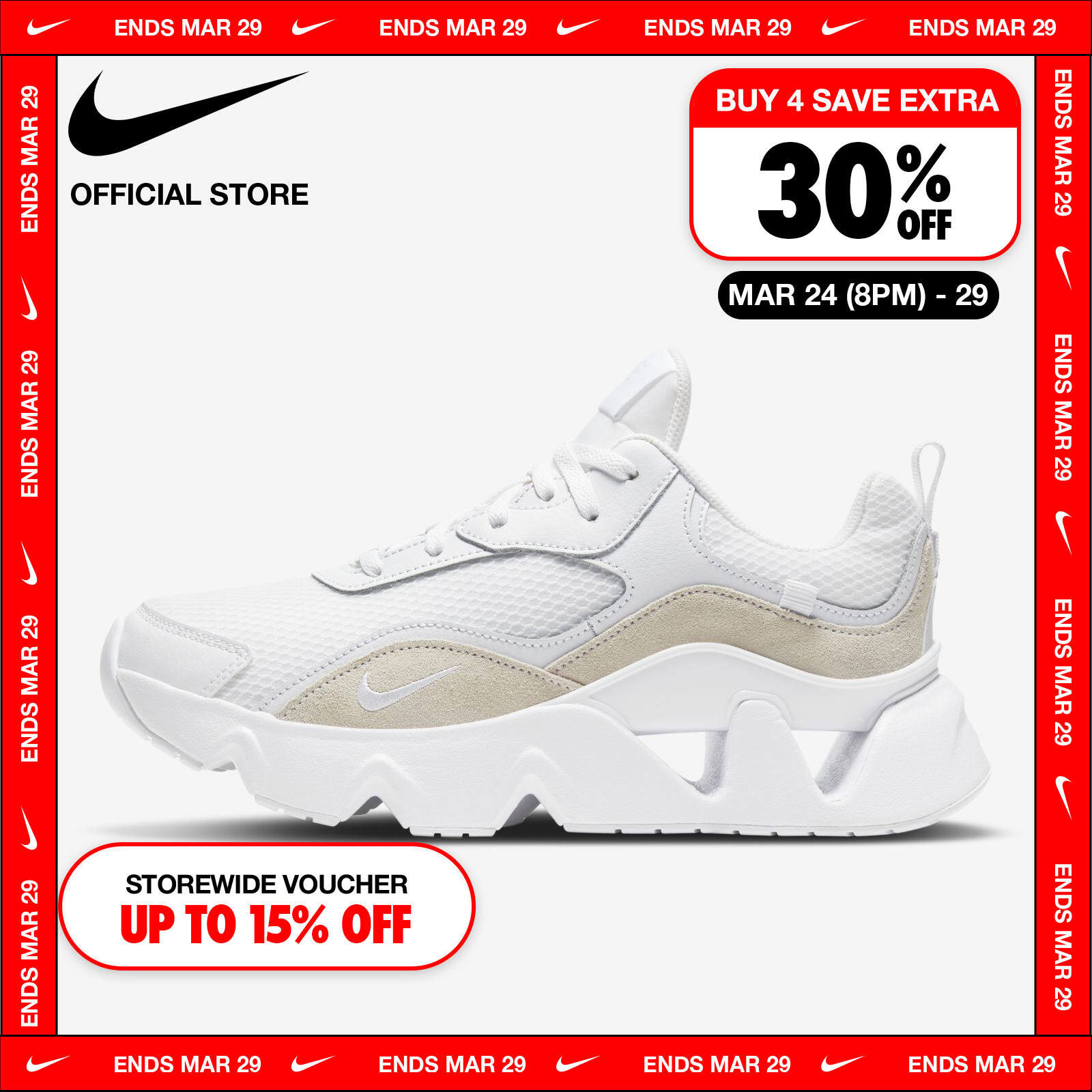 Nike Women's Ryz 365 2 Shoes - White ไนกี้ รองเท้าผู้หญิง รีซ 365 2 - สีขาว ราคา 3,100 บาท*ส่งฟรี