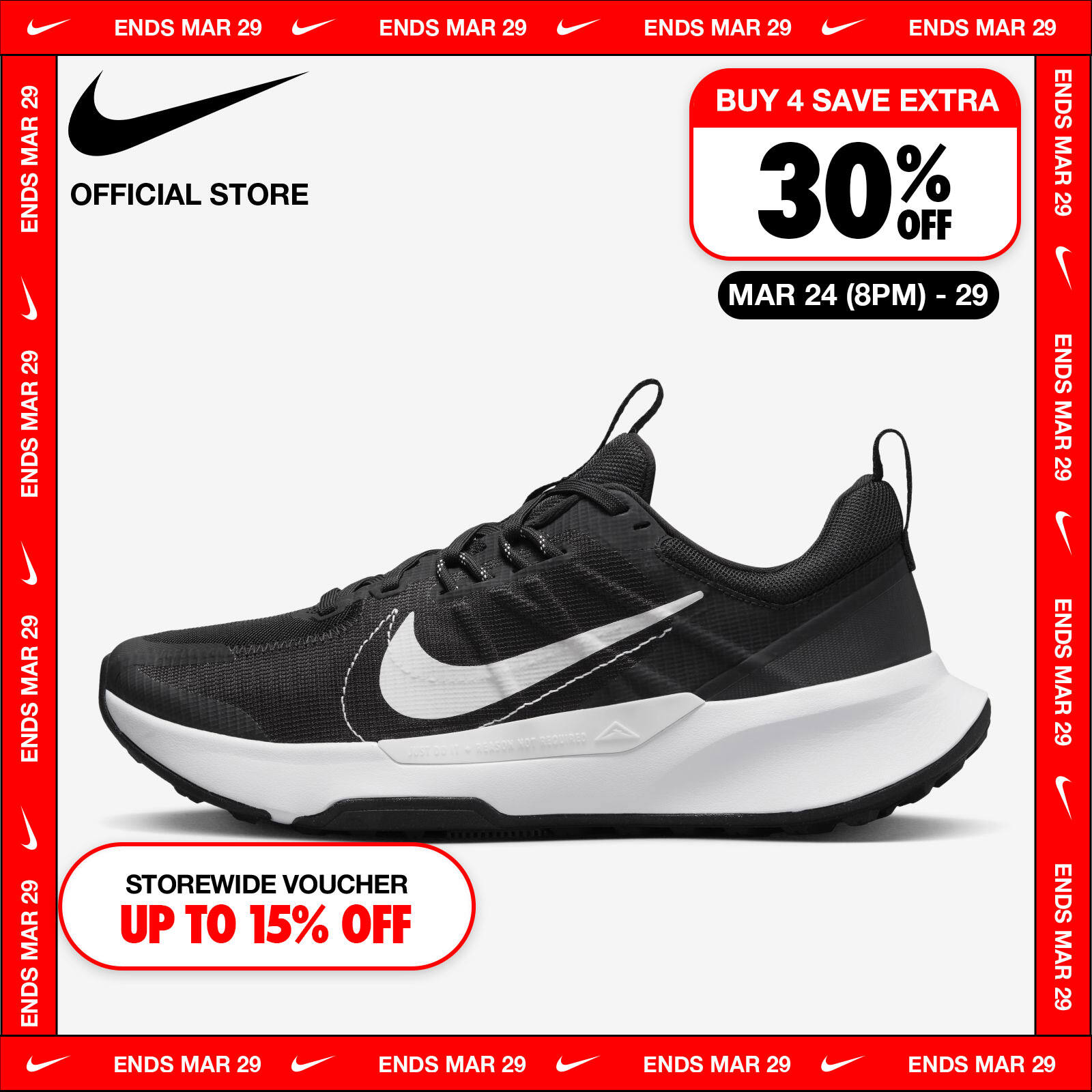 รองเท้าผู้ชาย รองเท้าแฟชั่นสวมใส่สบาย รองเท้า Nike Men's Juniper Trail 2 Next Nature - สีดำ