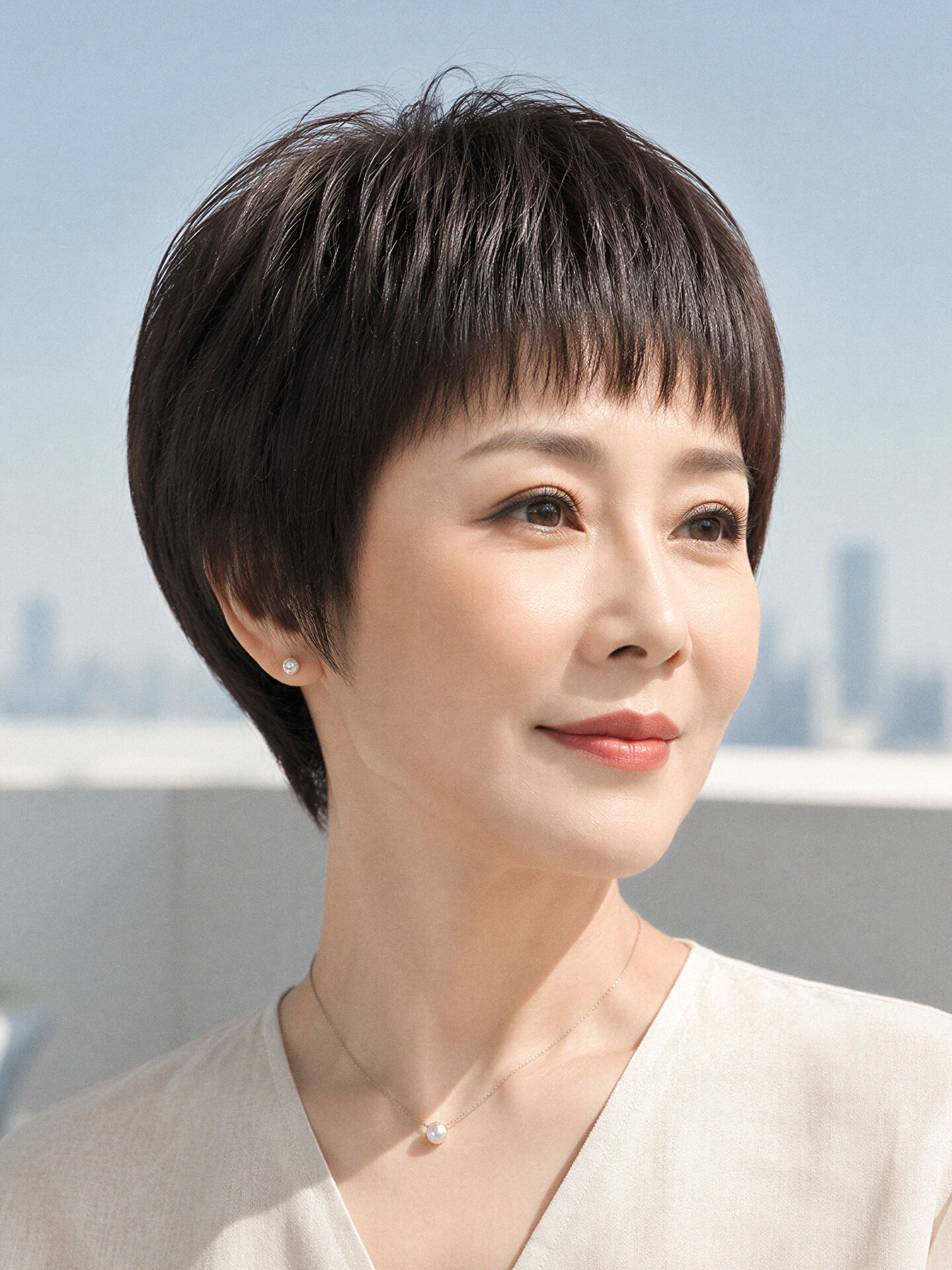 BAIMEI SILK | Youthful Aging Full Wig for Elderly Mothers Real Hair Short Straight ราคา 6,461 บาท*ส่งฟรี