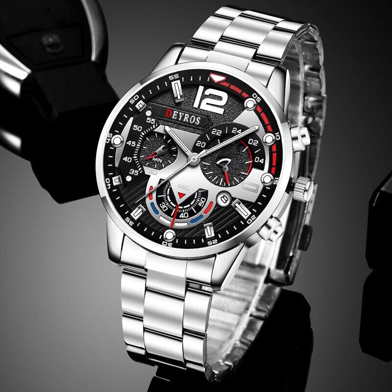 Men's Fashion Watch Quartz Wristwatch Luxury Stainless Steel Luminous Calendar Watch Casual Business Watch ราคา 8 บาท*ส่งฟรี