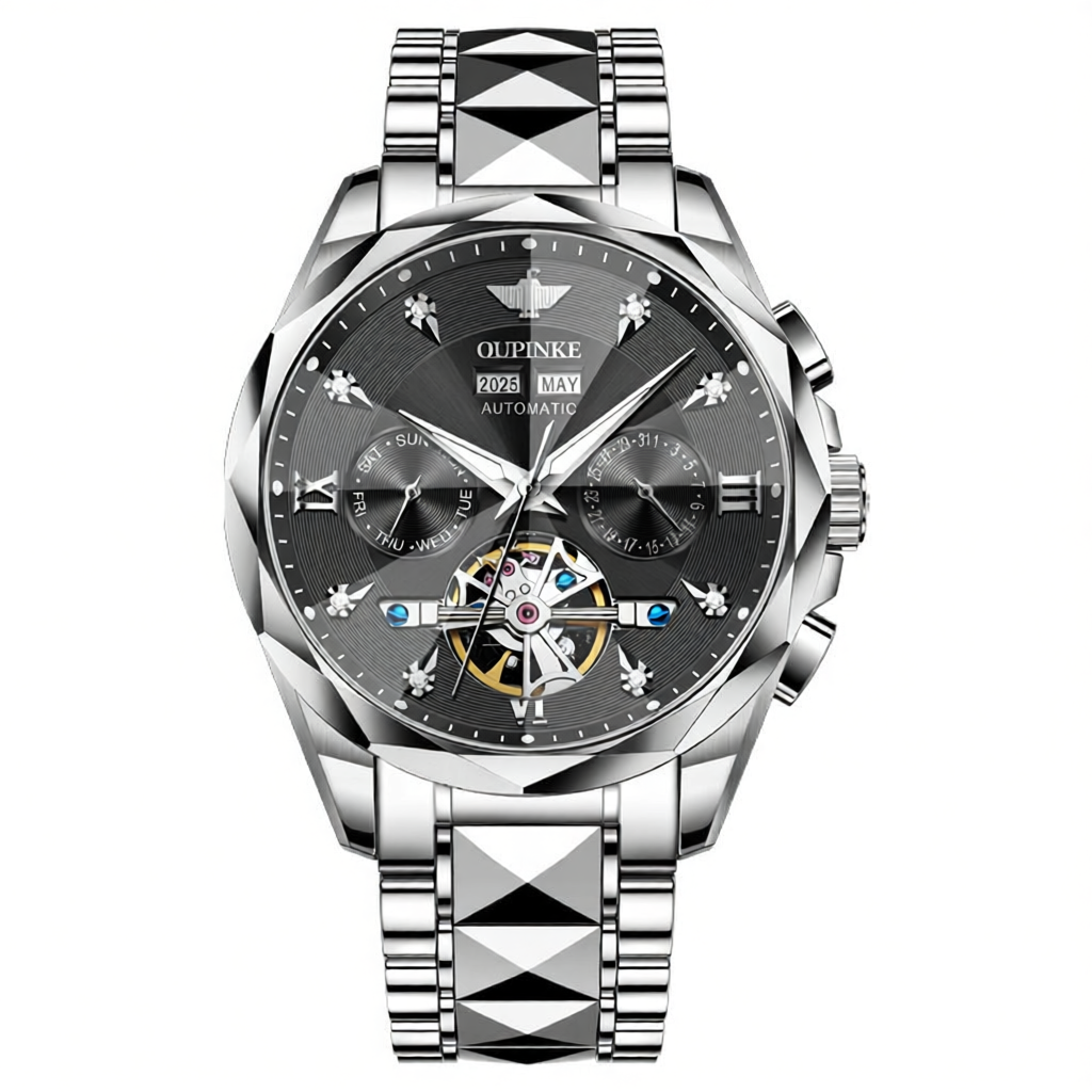 Automatic Mechanical Waterproof Business Skeleton Watch ราคา 18,033 บาท*ส่งฟรี
