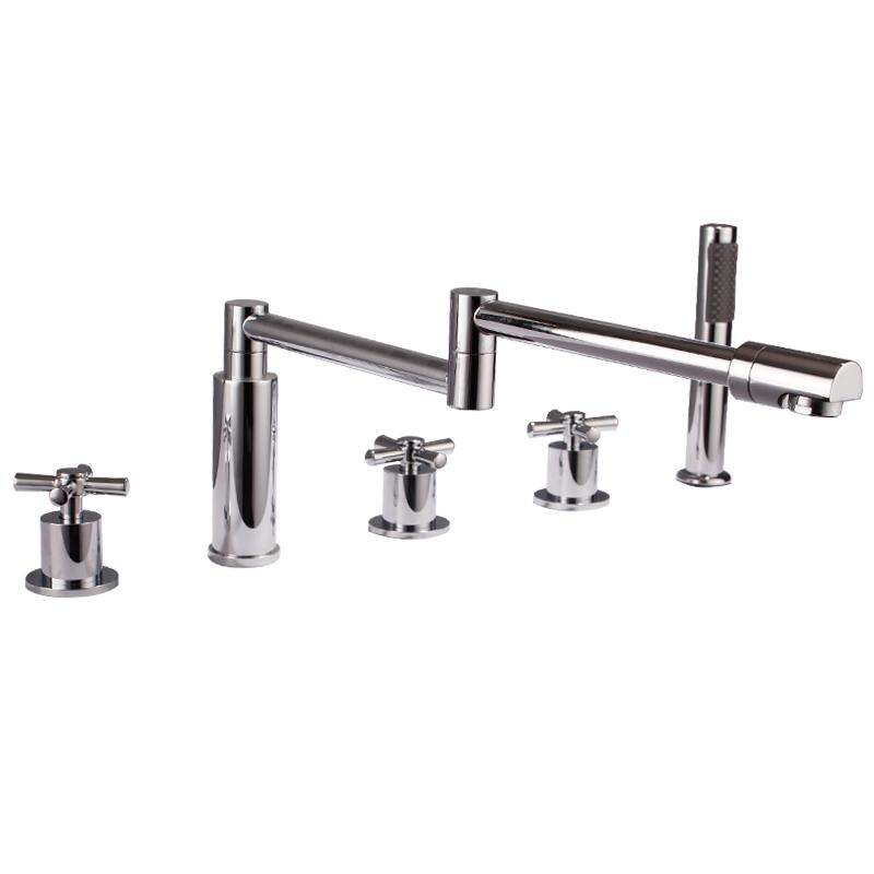 AZOS | Copper Bathtub Set with Separate Hot and Cold Faucet, Foldable Showerhead, and 5-Piece Shower Kit ราคา 2,820 บาท*ส่งฟรี