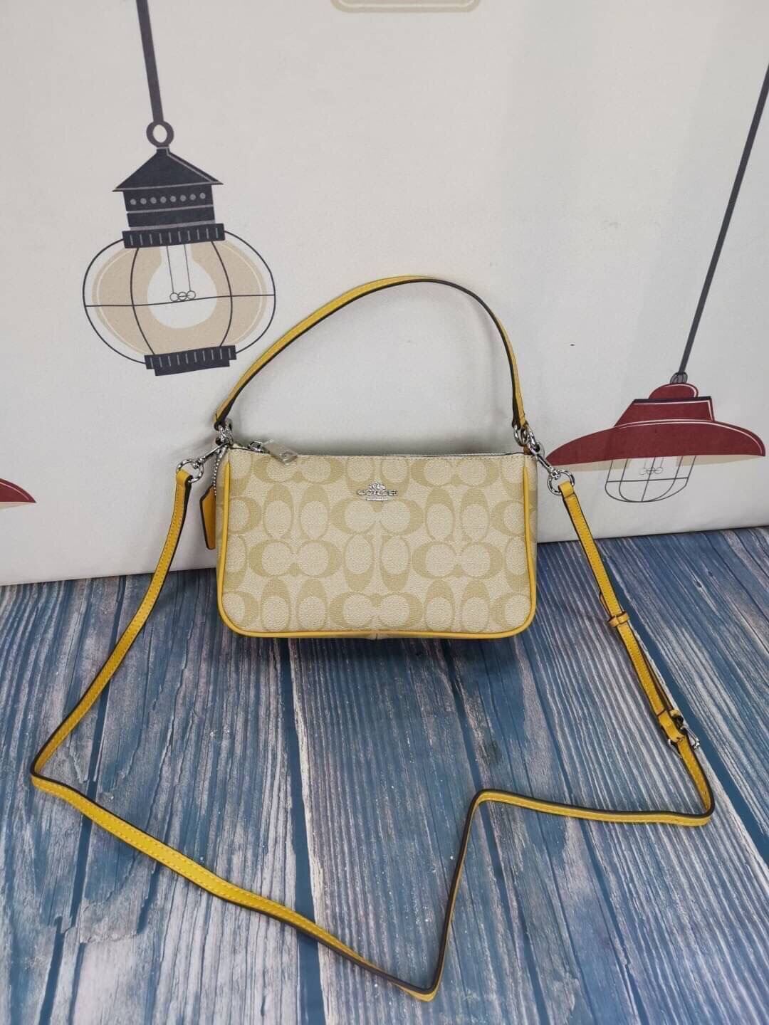 Coach Messico Top Handle Pouch In Signature Coated Canvas Puket Stores