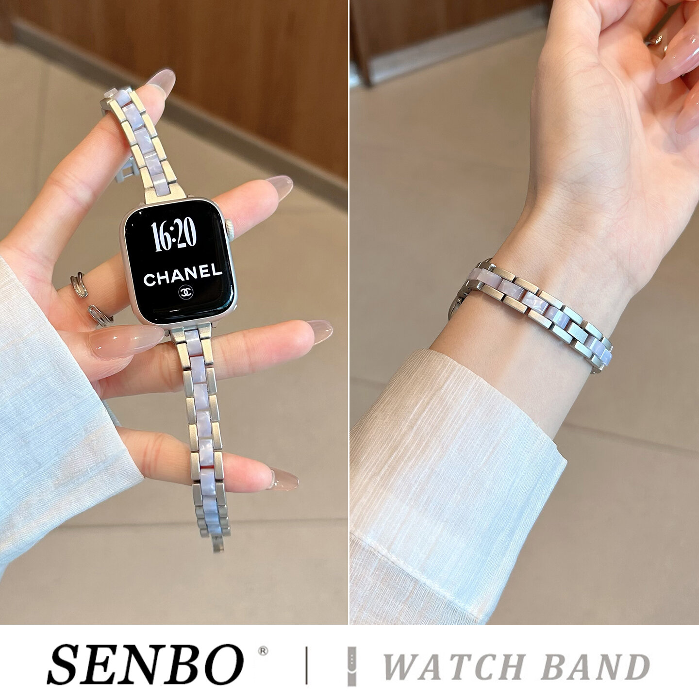 SENBO | High-Grade Slim Waist Metal and Resin Strap Apple Watches ราคา 529 บาท*ส่งฟรี