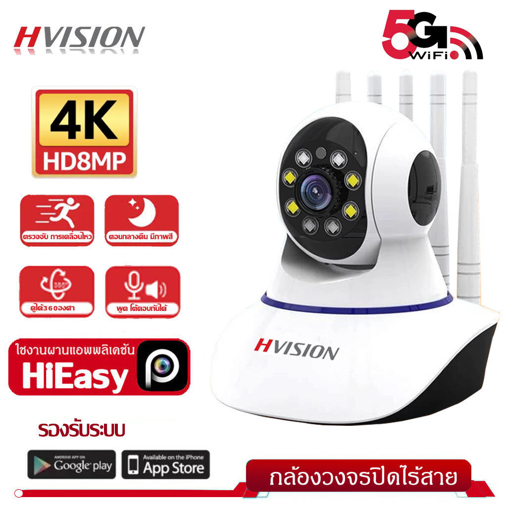 4K FHD 8MP Mini WiFi IP Camera 5G/2.4G Indoor Wireless Security Home CCTV Surveillance Camera With Auto Tracking Security Protection Pet Baby Monitor Camera Full Color Night Vision Two-Way Audio ราคา 199 บาท*ส่งฟรี