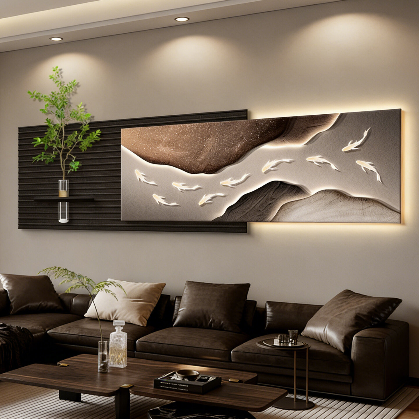 XIANGTUYIN | Luxury Nine Fish Pattern Wall Art For Villa Living Room Decor ราคา 5,729 บาท*ส่งฟรี