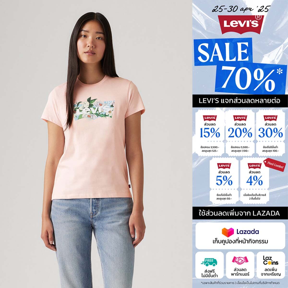 เสื้อยืด Levi's® Women's Perfect T-Shirt ราคา 632 บาท*ส่งฟรี