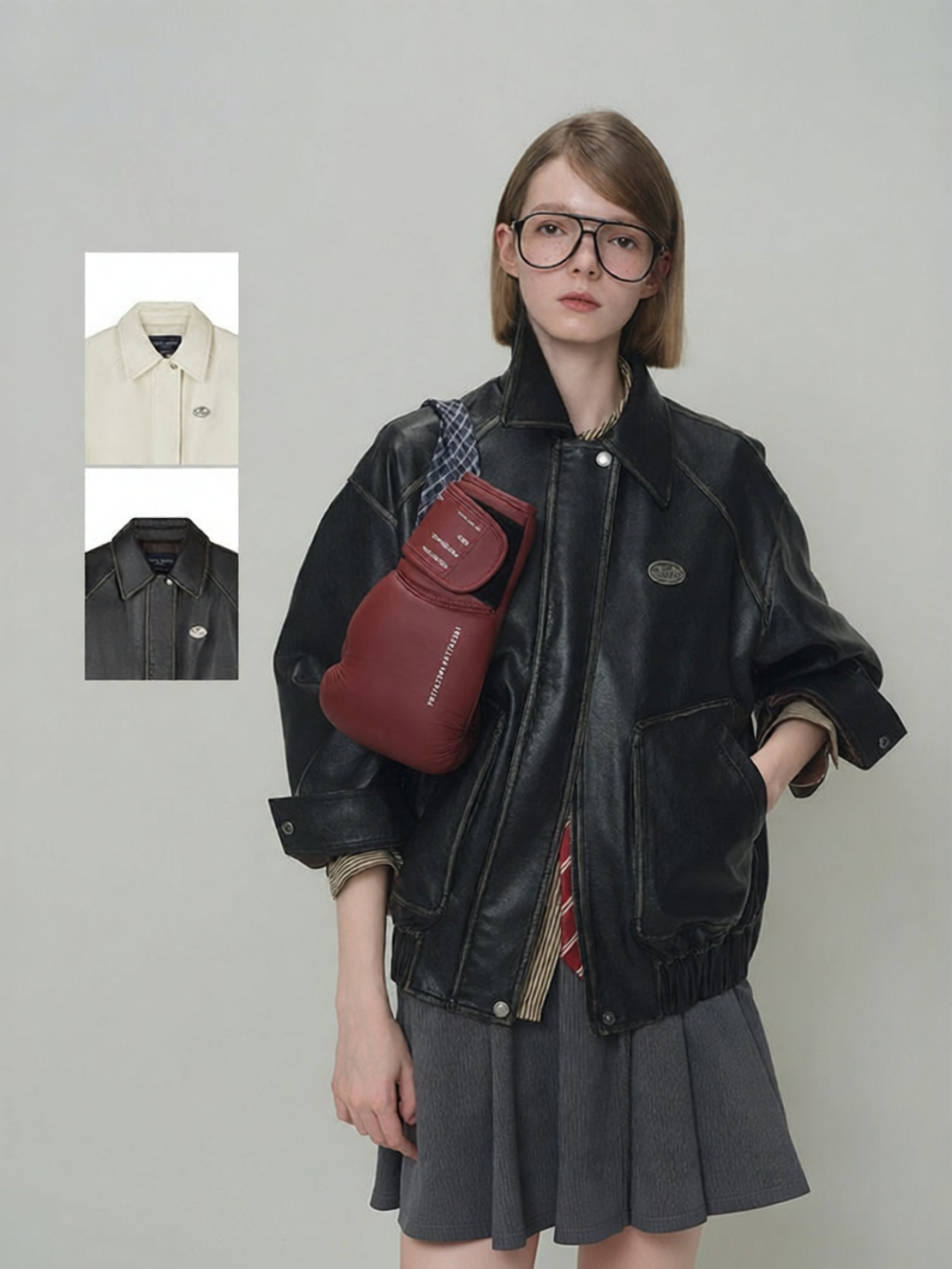 TEENIE WEENIE | Casual Fashion Retro Dropping Shoulder Turn-Down Collar Jacket ราคา 6,049 บาท*ส่งฟรี