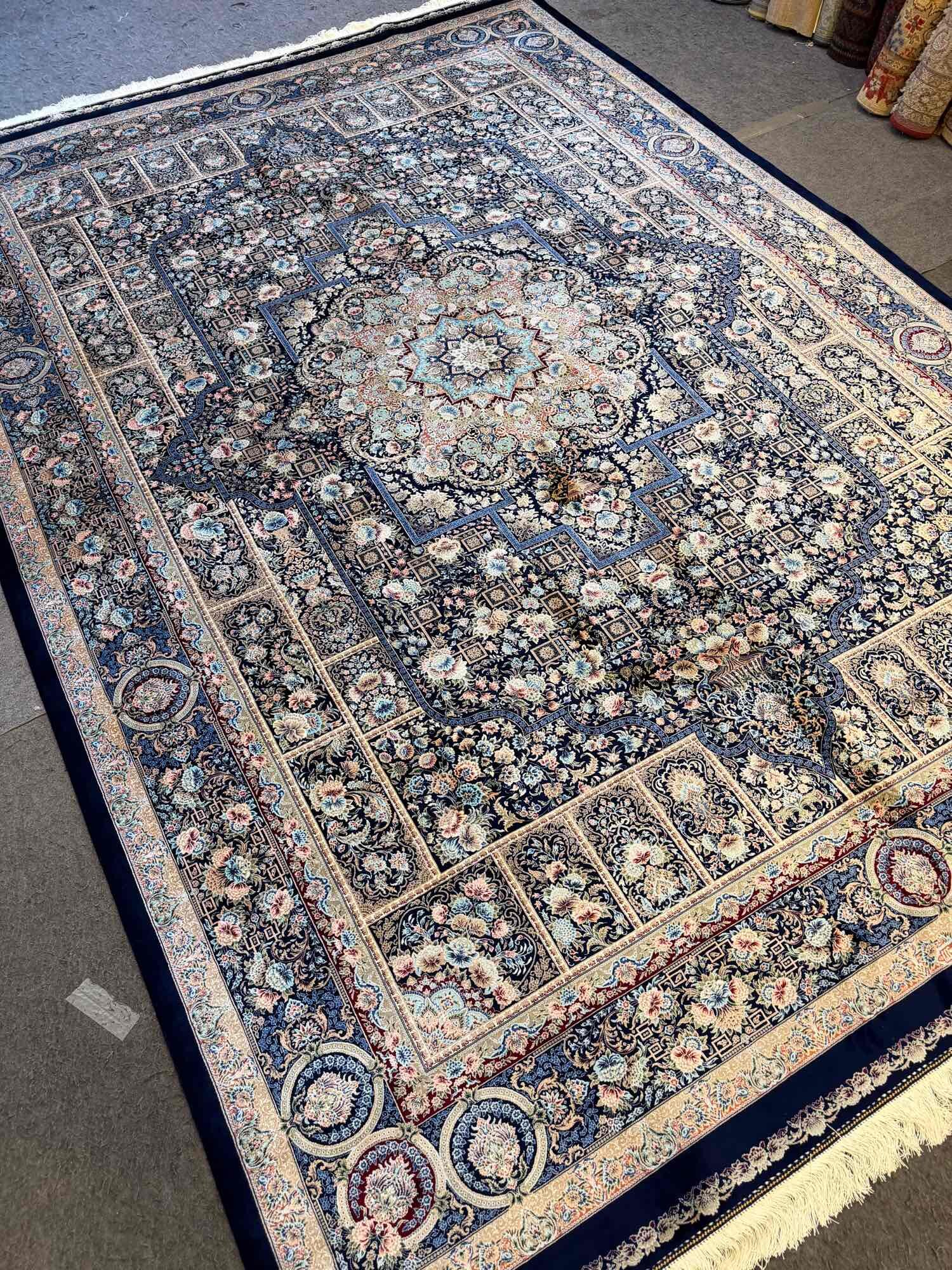 Premium Persian Style Cotton Silk Carpet 2X3M |   Very Fine Quality Medallion Oriental Rug