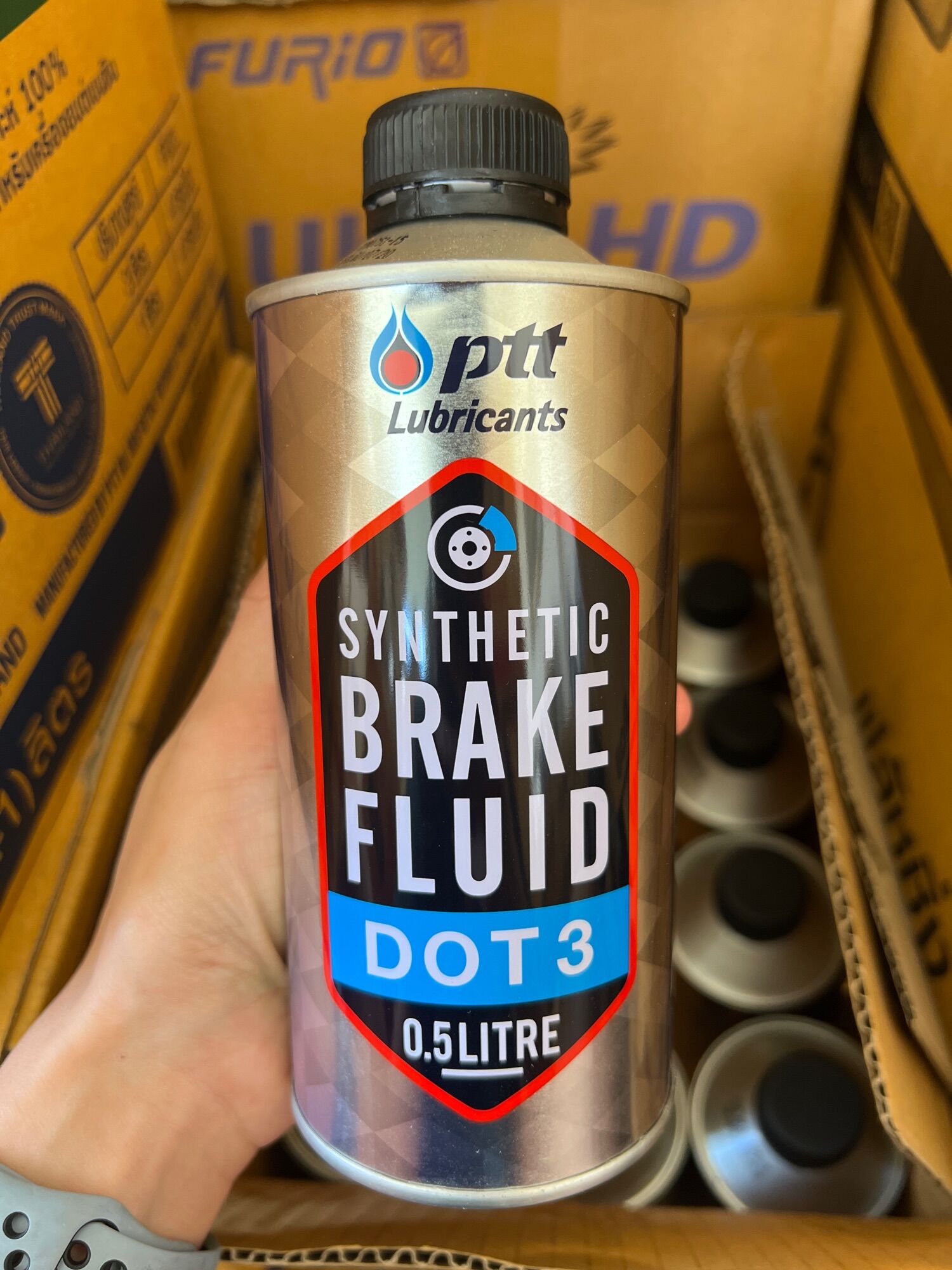Motul DOT 5.1 Brake Fluid - 3 Liters (6 X 0.5L) - Fully Synthetic, Long Life, 100951-Set6