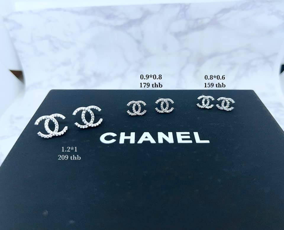 ต่างหู Chanel ชาแนล งานก้านเงินแท้ ประดับเพชร CZ มีคลิปงานให้ดูเพิ่มเติมคะ