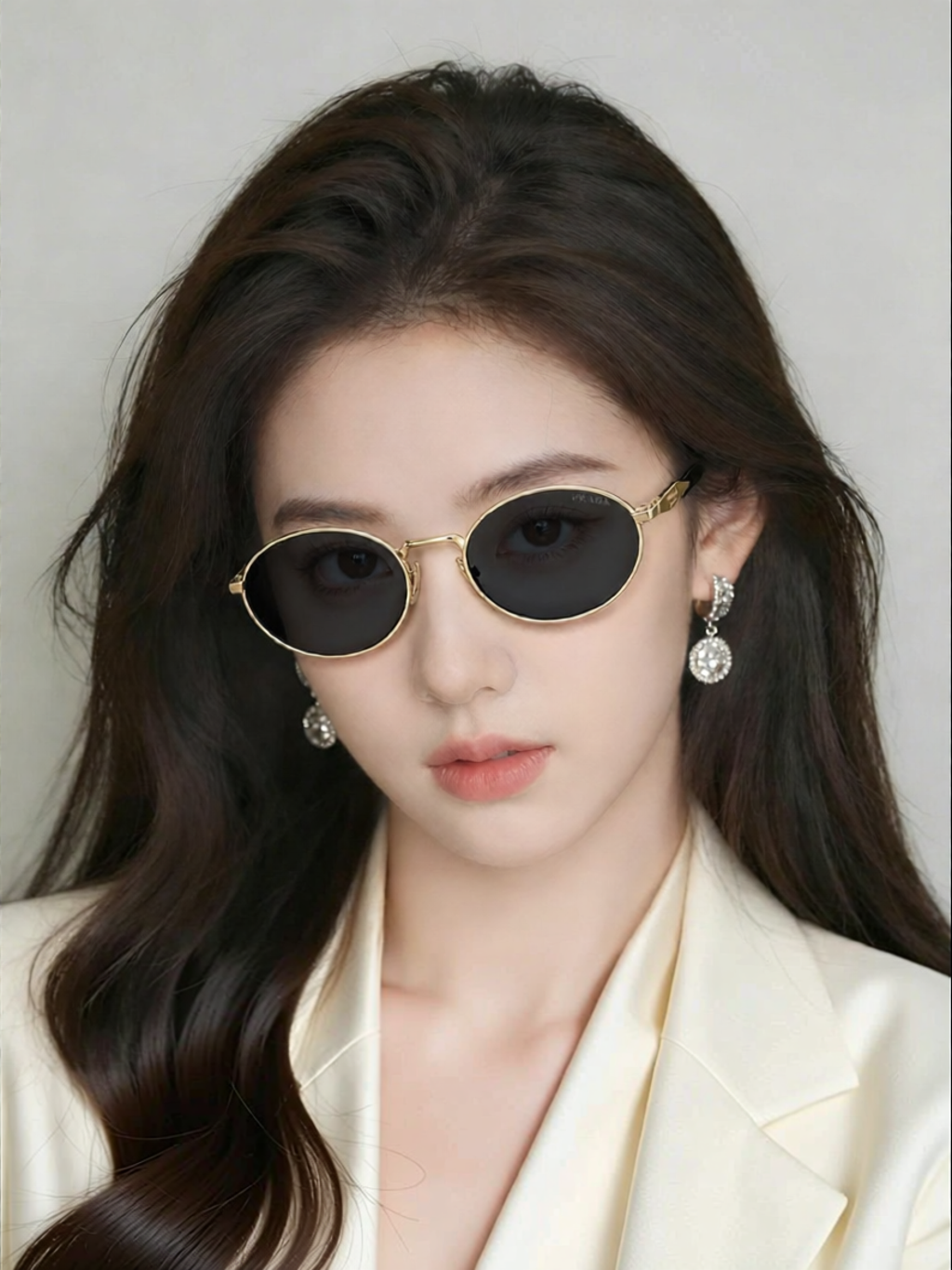แว่นตากันแดดแฟชั่น UV400 Prada ปราด้า | แว่นกันแดดทรงรีแฟชั่นวินเทจ ราคา 20,002 บาท*ส่งฟรี