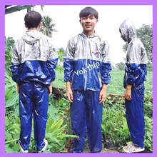 ภาพขนาดย่อของสินค้าYok thip:ชุดกันฝน เสื้อ+กางเกง ผ้าดี ราคาถูก เสื้อกันฝน ชุดกันฝนขับมอเตอร์ไซค์ ชุดกันฝนผู้หญิง ชุดกันฝนผู้ชาย ชุดกันฝนเด็กโต ชุดกันฝนวัยรุ่น มีหมวกกันฝน เหมาะกับหน้าฝน ตอนฝนตก กันลม กันอากาศหนาวได้ ชุดผ้า ยางกันฝน เสื้อ ผ้ายาง