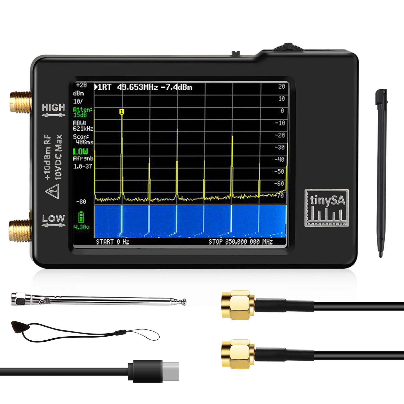 จอแสดงผล 2.8 นิ้วดั้งเดิม 100kHz ถึง 960MHz มือถือพร้อม ESD Proteced ราคา 1,706 บาท*ส่งฟรี