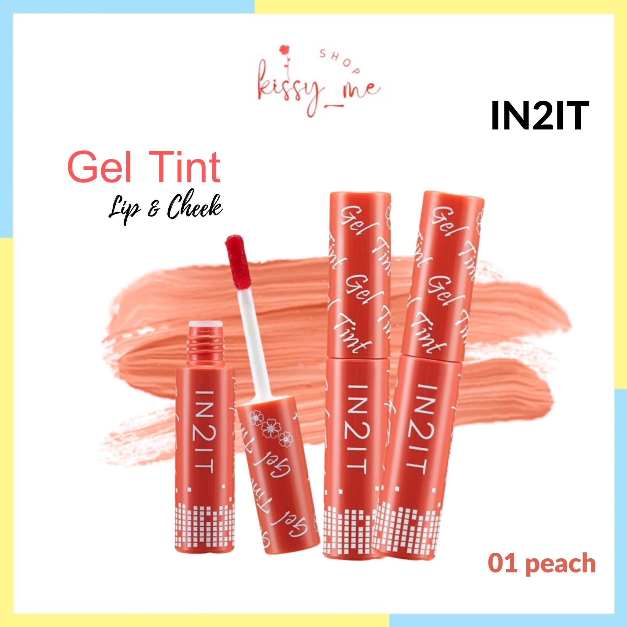 ของแท้ ลิปทินท์ IN2IT Gel Tint ปากและแก้ม 01 peach 🍑 พร้อมส่ง Lazada