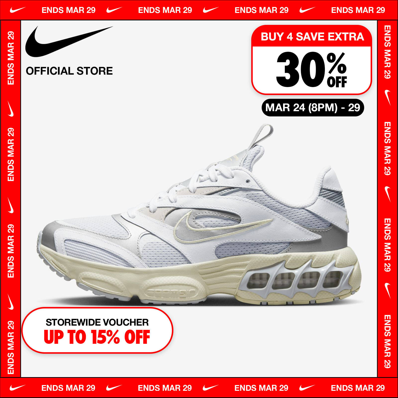 Nike Women's Zoom Air Fire Shoes - Pure Platinum ราคา 4,700 บาท*ส่งฟรี