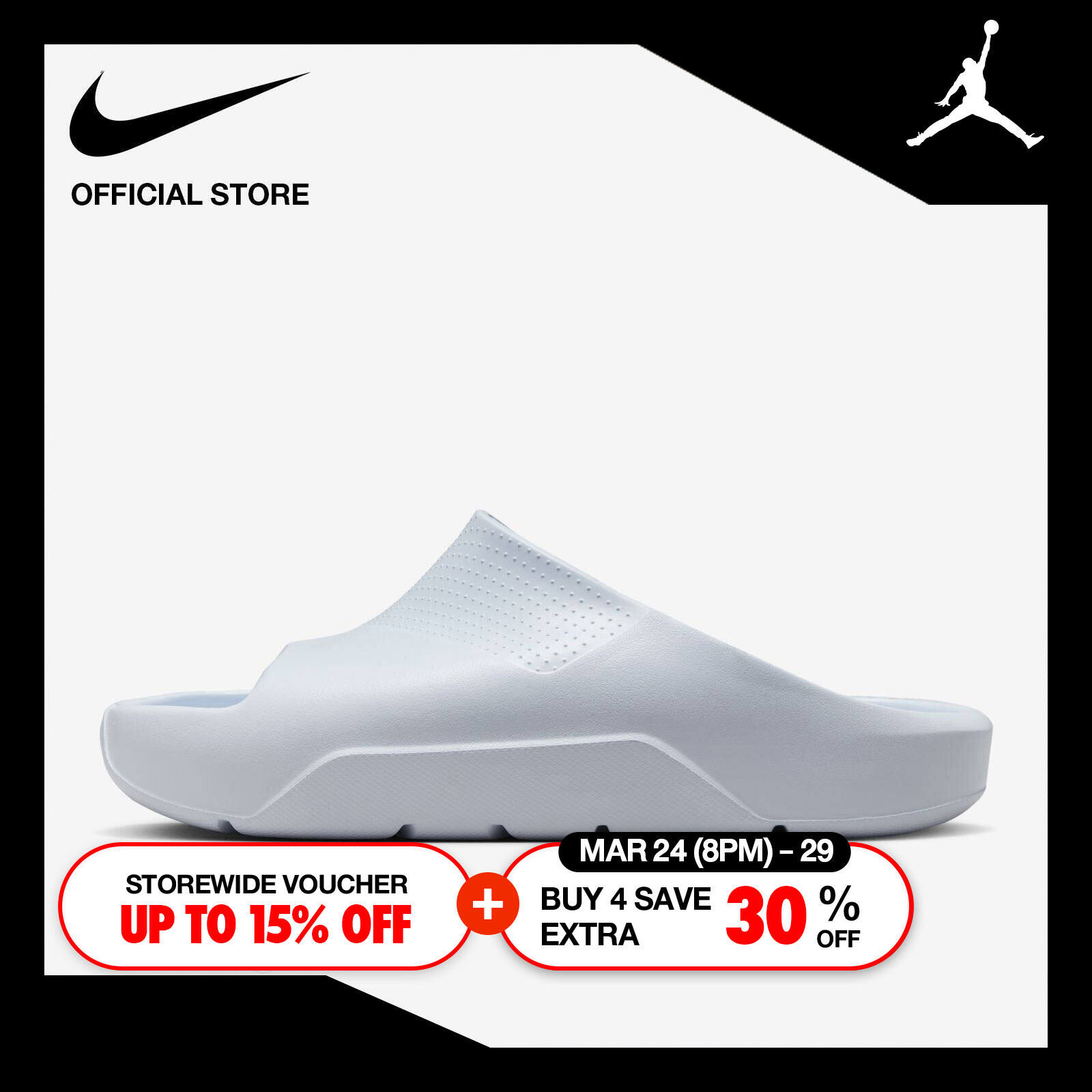 Nike Men's Jordan Post Slide Shoes - Football Grey ราคา 1,100 บาท*ส่งฟรี