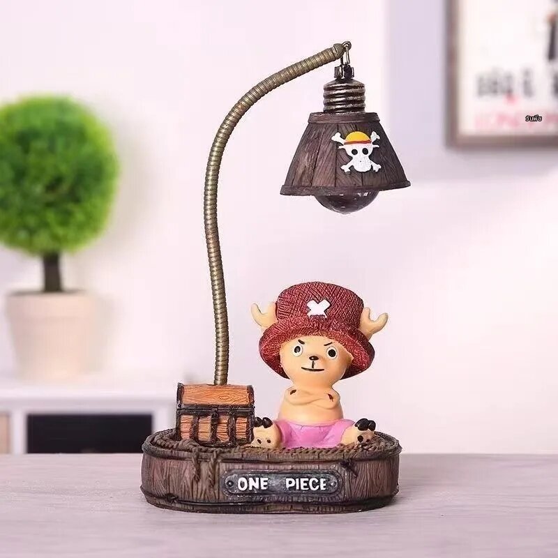 Bandai | อะนิเมะวันพีช ลูฟี่ ชิอาโบะ โคมไฟกลางคืน ของตกแต่ง งานฝีมือสร้างสรรค์ โคมไฟตั้งโต๊ะ ของขวัญสำหรับนักเรียน