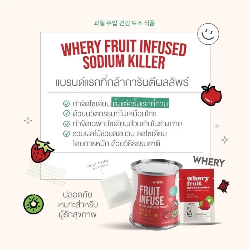 ภาพสินค้า(พร้อมส่ง / 1 แถม 1) น้ำผลไม้หมัก Whery Fruit Infuse ลดโซเดียม ลดบวม ขับโซเดียม จากร้าน mariemook_store บน Lazada ภาพที่ 3