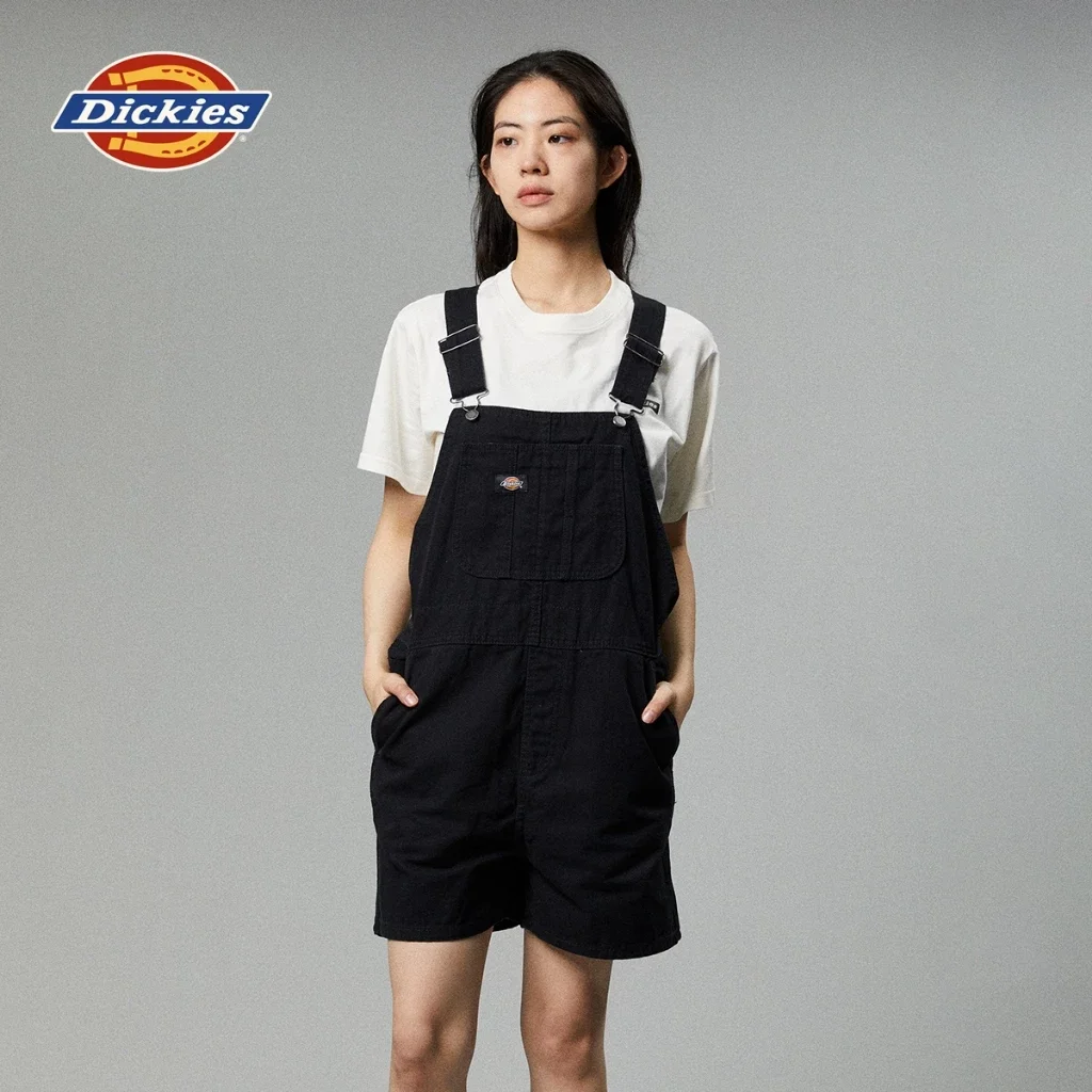 DICKIES WOMENS OVERALL COVERALL - STONE WASHED BLACK เอี๊ยม ชุดเอี๊ยมขาสั้น ผู้หญิง ราคา 1,600 บาท*ส่งฟรี