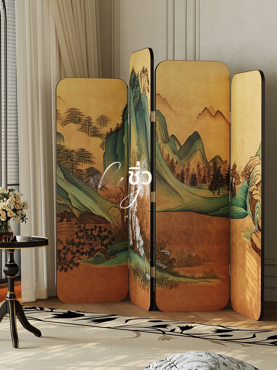 รูปสินค้า Retro Hand-painted Wooden Screen